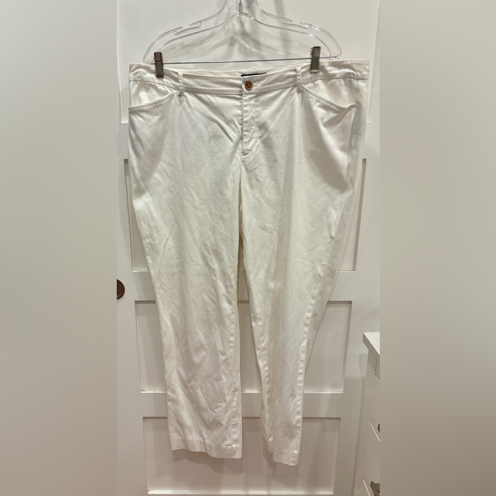 Ralph Lauren Classic White Straight Leg Trousers